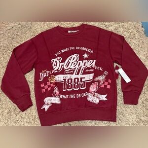 Dr. Pepper Women's Seamed Graphic Sweatshirt With Long Sleeves Size: XXS